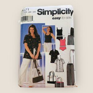 Vintage Simplicity Sewing Pattern 5571 Women's Pants Shorts Shirt Bag Size 26W-3